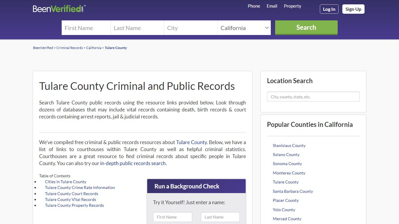 Tulare County Arrest Records in CA - Court & Criminal ...